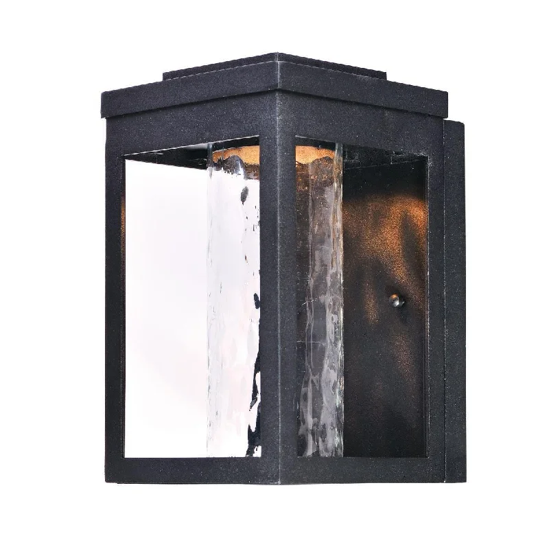 Industrial Lighting for Printing Press FacilitiesSalon LED 10 In. LED Outdoor Wall Sconce 560 Lumens Water Glass Black Finish