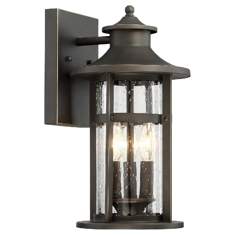 Adjustable Industrial Lighting for Flexible IlluminationHighland Ridge 15 in. 3 Lights Outdoor Wall Lantern Oil Rubbed Bronze & Gold Finish