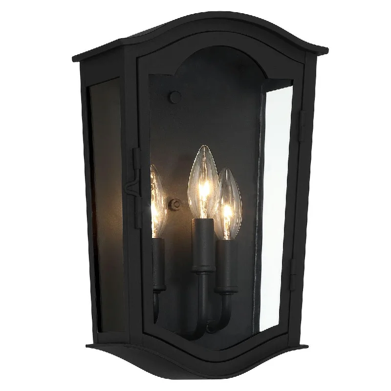 Industrial Lighting with High CRI (Color Rendering Index) for True Color PerceptionHoughton Hall 14 in. 3 Lights Outdoor Wall Lantern Black Finish