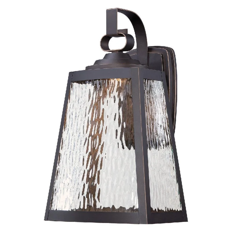 Industrial Lighting for Metal Fabrication ShopsTalera 16 in. LED Outdoor Wall Lantern Oil Rubbed Bronze & Gold Finish