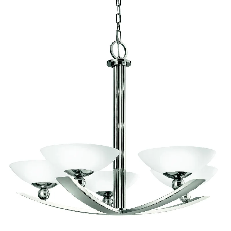 Chandeliers with Metal Frames in Bronze FinishChandeliers with Metal Frames in Bronze Finish42002PN - Polished Nickel 5 Light Palla Chandelier