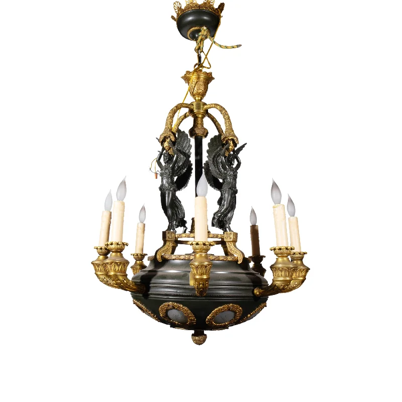 French Country Chandeliers with a Romantic AuraFrench Country Chandeliers with a Romantic AuraA FRENCH GILT & PATINATED BRONZE EMPIRE-STYLE CHANDELIER, 19TH CENTURY French Country Chandeliers with a Romantic AuraFrench Country Chandeliers with a Romantic AuraA FRENCH GILT & PATINATED BRONZE EMPIRE-STYLE CHANDELIER, 19TH CENTURY