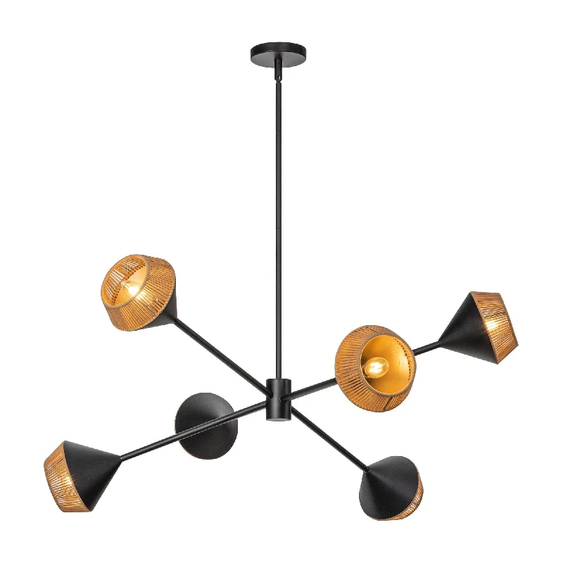 Chandeliers with Metal Frames in Gold FinishChandeliers with Metal Frames in Gold FinishDaphne 6-Light 38" Chandelier