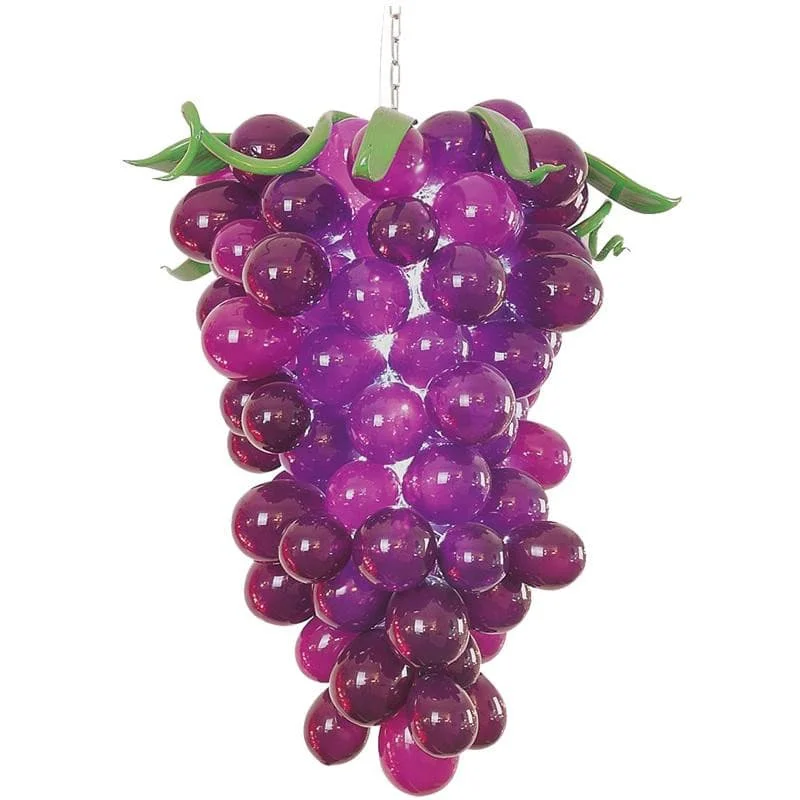 Chandeliers with Candle - Style Bulbs for a Classic AestheticChandeliers with Candle - Style Bulbs for a Classic AestheticBlown Glass Bubbles Chandelier Violet Grape Shape Balls