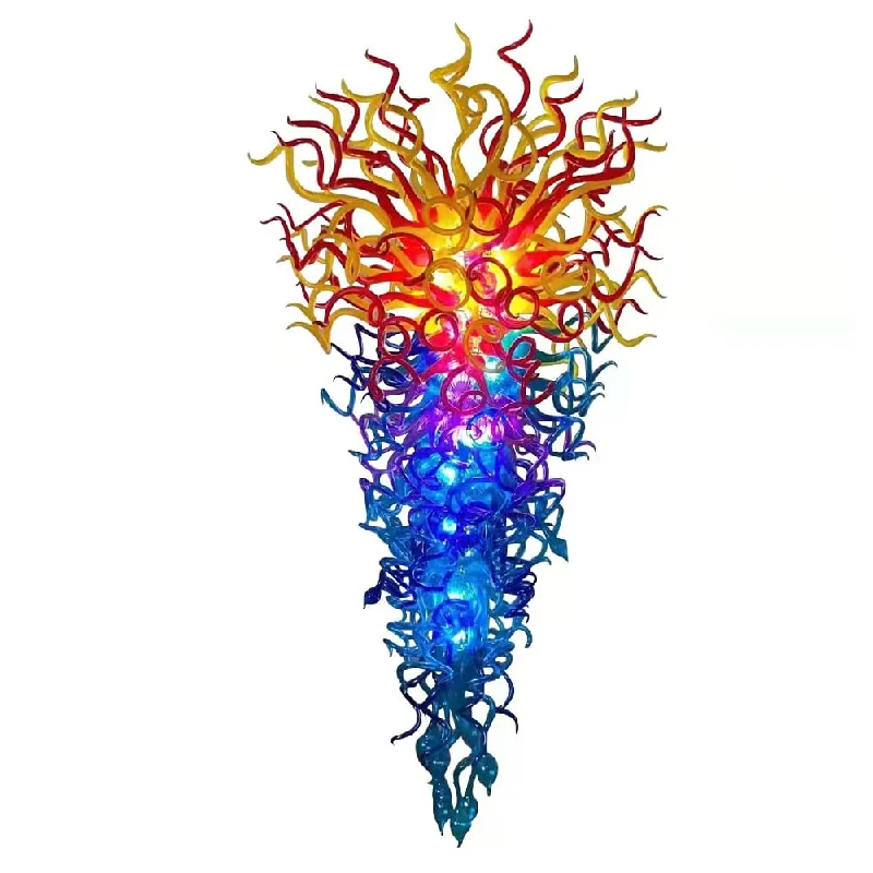 Chandeliers with Adjustable Arms for Directional LightingChandeliers with Adjustable Arms for Directional LightingChihuly Style Blown Glass Chandelier Multi Colors Inverted Cone Shape