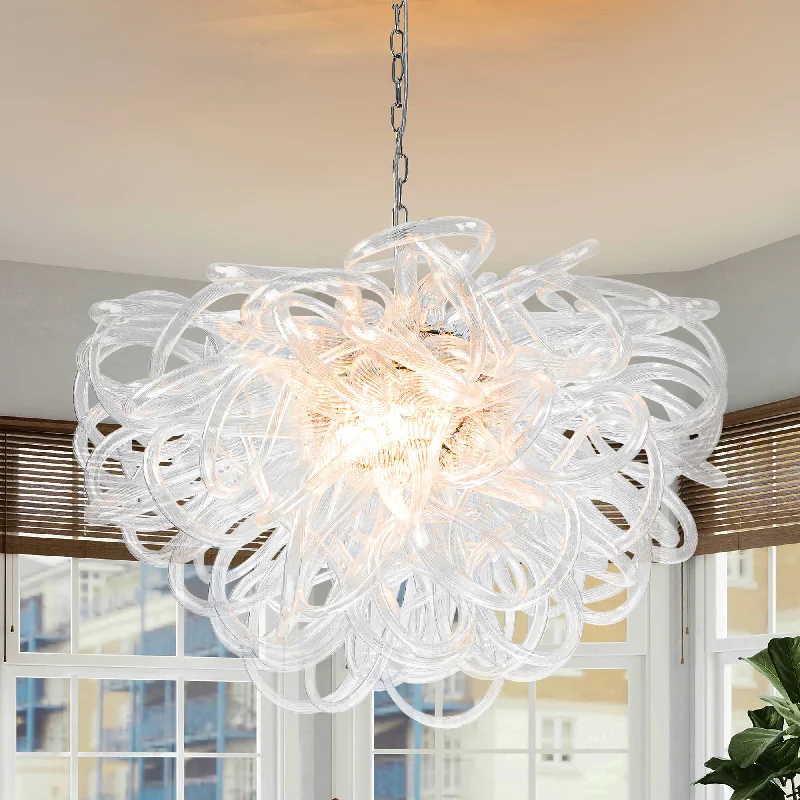 Art Deco Chandeliers for a Retro - Glam LookArt Deco Chandeliers for a Retro - Glam LookBlown Glass Chandelier Clear Glass Lassos D30"XH16"