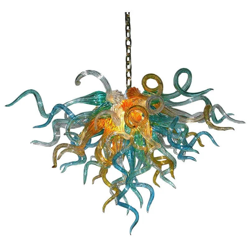 Chandeliers with Frosted Glass for a Softer Light DiffusionChandeliers with Frosted Glass for a Softer Light DiffusionChihuly Style Blown Glass Chandelier Multi Colors