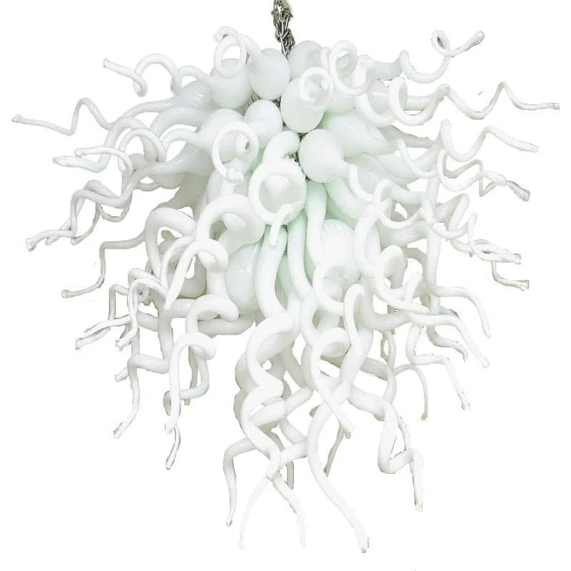 Chandeliers with Frosted Glass for a Softer Light DiffusionChandeliers with Frosted Glass for a Softer Light DiffusionChihuly Type Blown Glass Chandelier Milk White