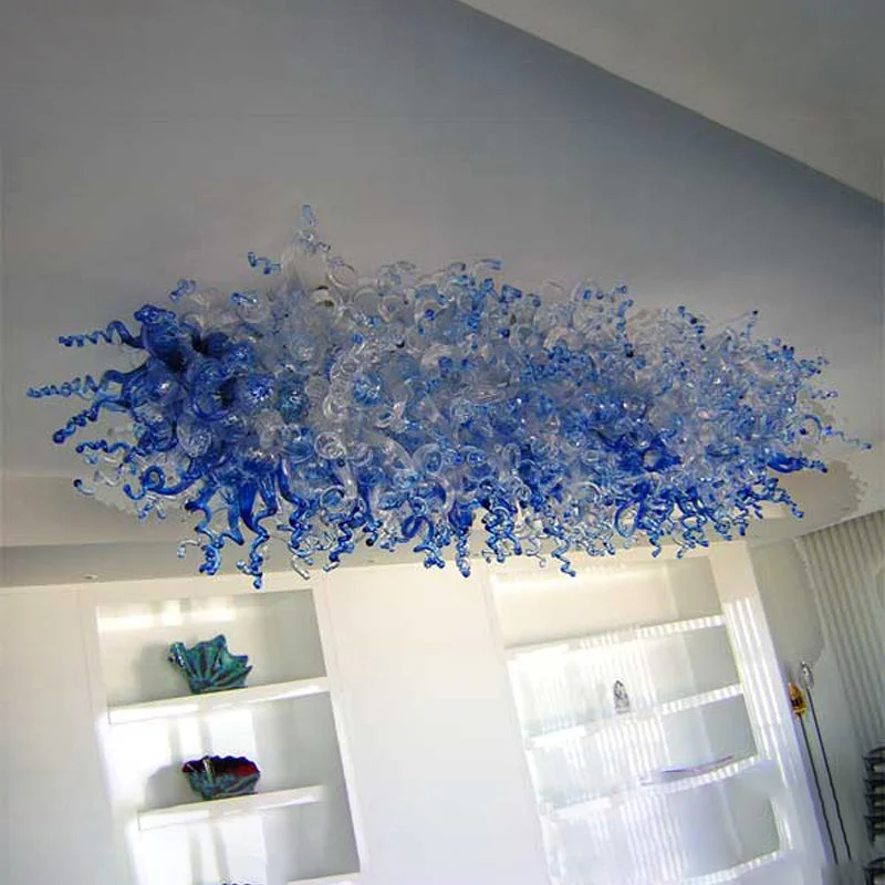 Large Chandeliers for Grand Halls and FoyersLarge Chandeliers for Grand Halls and FoyersTripping The Light Blown Glass Chandelier Chihuly Style Blue And Clear