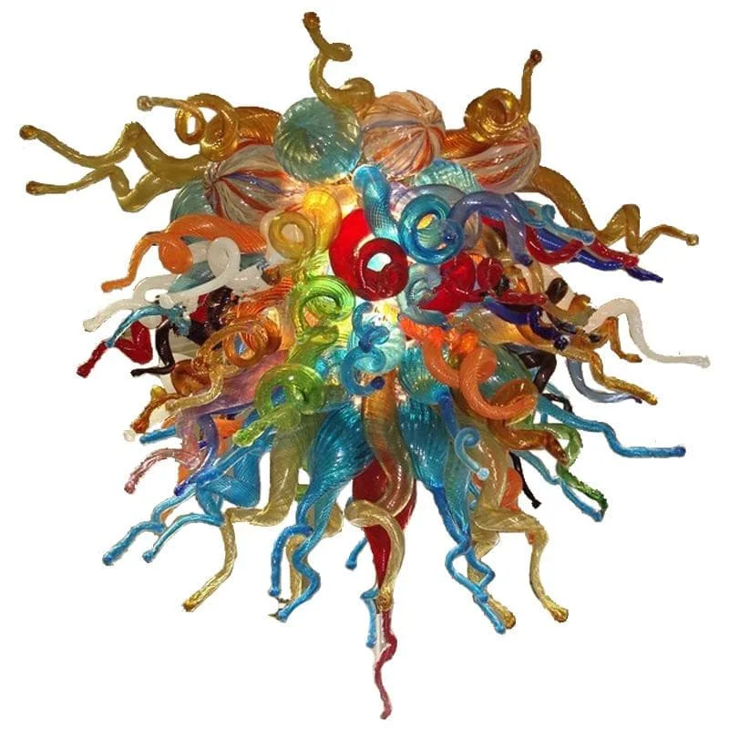Industrial Iron Chandeliers for Loft - Inspired SpacesIndustrial Iron Chandeliers for Loft - Inspired SpacesColorful Rainbow Chihuly Style Blown Glass Chandelier
