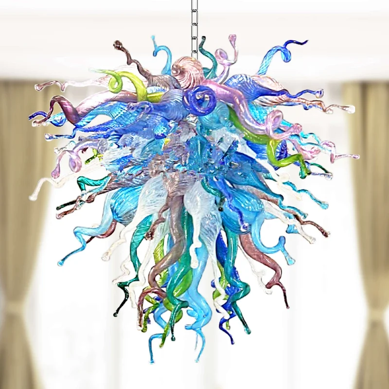 Oversized Chandeliers as a Statement Piece in Living RoomsOversized Chandeliers as a Statement Piece in Living RoomsChihuly Style Blown Glass Chandelier Colorful Curly Glass