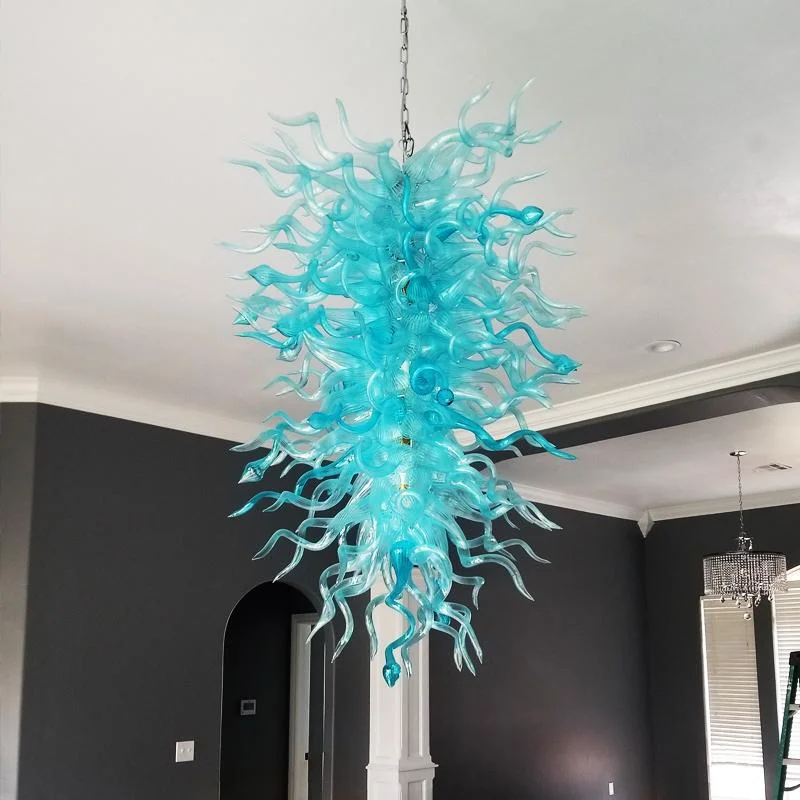 Victorian - Inspired Chandeliers with Ornate DetailsVictorian - Inspired Chandeliers with Ornate DetailsSea And Sail Chihuly Style Glass Chandelier Light Blue Color