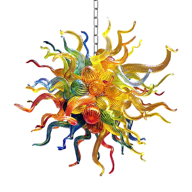Victorian - Inspired Chandeliers with Ornate DetailsVictorian - Inspired Chandeliers with Ornate DetailsCrayons Exploding Blown Glass Chandelier Chihuly Style Art Decor