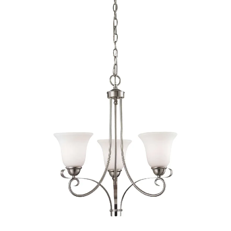 Chandeliers with Venetian Glass for a Luxurious LookChandeliers with Venetian Glass for a Luxurious LookBrighton 3-Light Chandelier in Brushed Nickel with White Glass