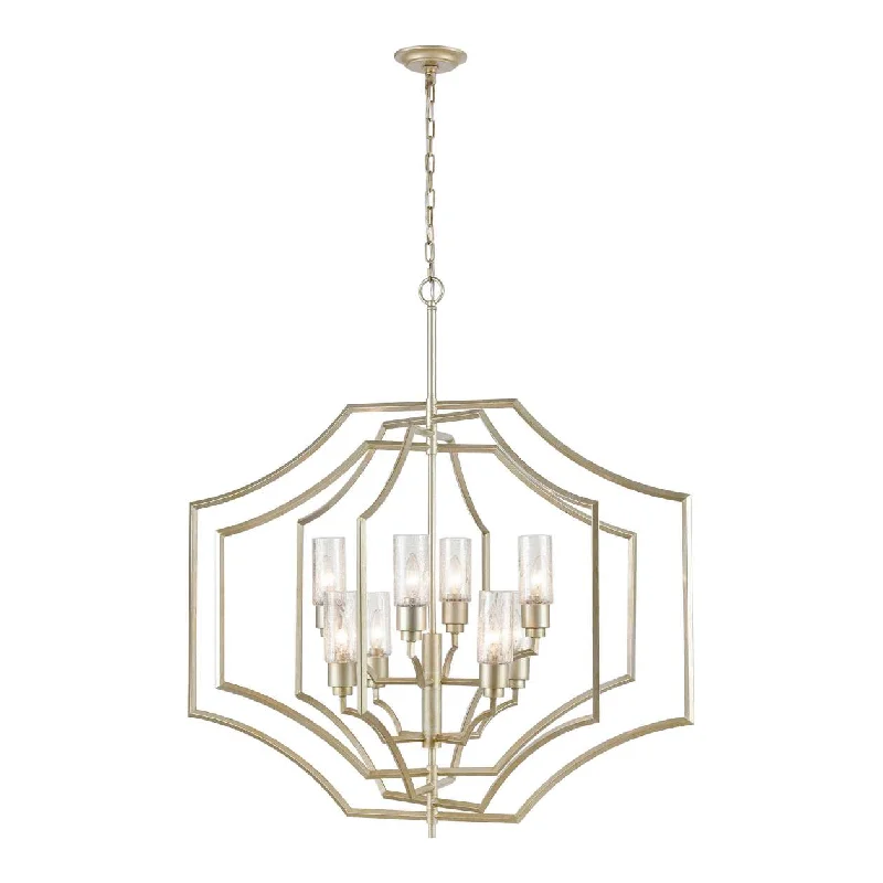 Minimalist Chandeliers for Sleek and Simple InteriorsMinimalist Chandeliers for Sleek and Simple InteriorsCheswick 8-Light chandelier in Aged Silver ELK Lighting