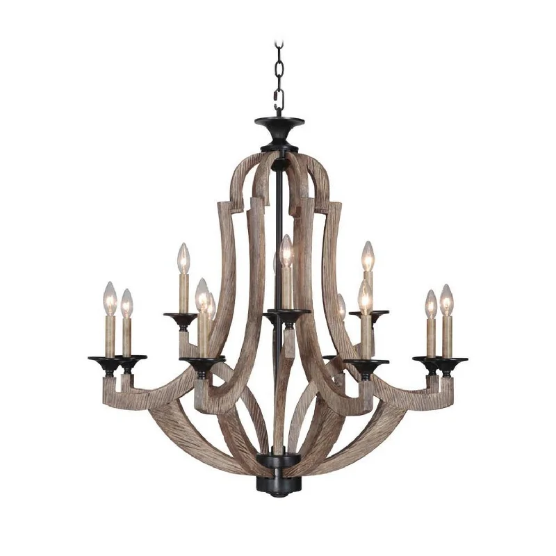 Chandeliers with Candle - Style Bulbs for a Classic AestheticChandeliers with Candle - Style Bulbs for a Classic AestheticCraftmade Winton 35112-WP Chandelier Light - Weathered Pine