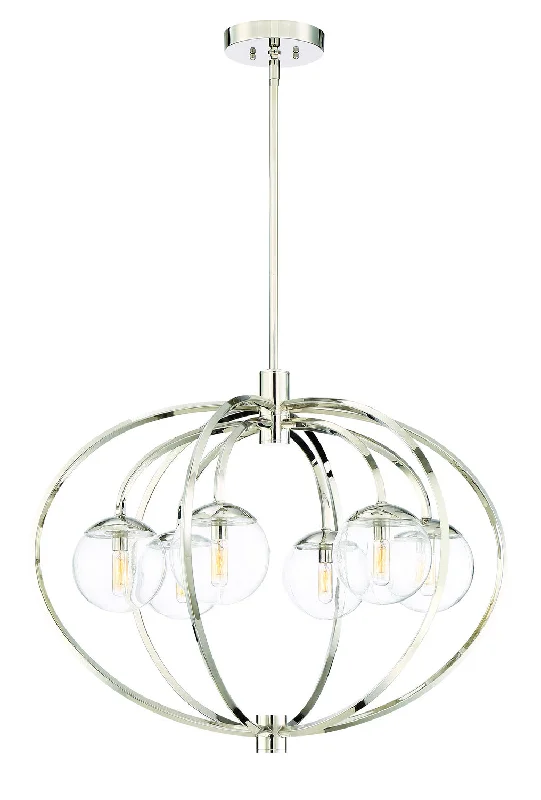 Chandeliers with Frosted Glass for a Softer Light DiffusionChandeliers with Frosted Glass for a Softer Light DiffusionCraftmade Piltz 45526-PLN Chandelier Light - Polished Nickel