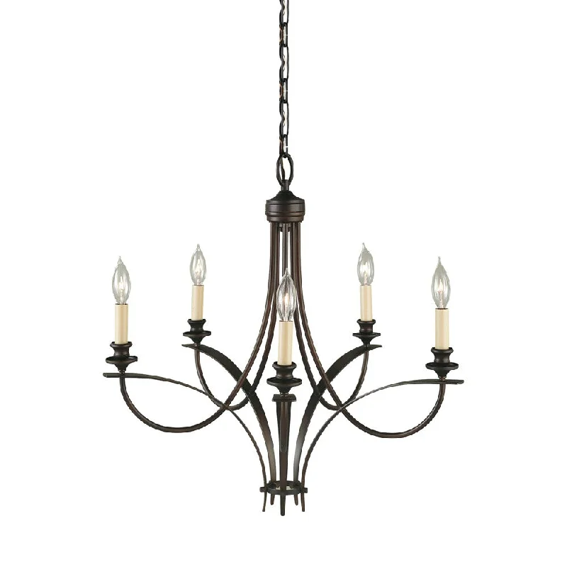 Industrial Iron Chandeliers for Loft - Inspired SpacesIndustrial Iron Chandeliers for Loft - Inspired SpacesFeiss Boulevard 5 Light Oil Rubbed Bronze Chandelier