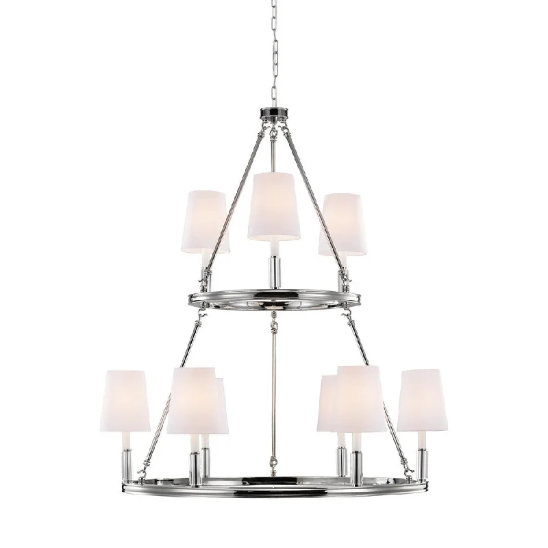 Chandeliers with Adjustable Height for Custom InstallationChandeliers with Adjustable Height for Custom InstallationFeiss Lismore 9 Light Polished Nickel Chandelier - Polished Nickel