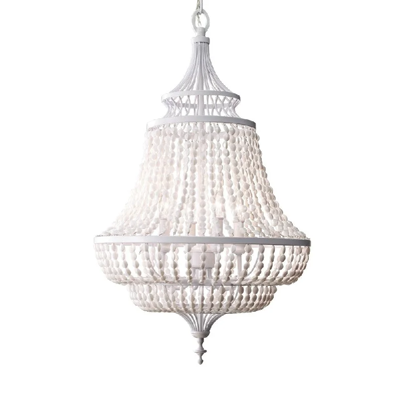 Chandeliers with Colored Glass for a Splash of ColorChandeliers with Colored Glass for a Splash of ColorFeiss Maarid 4 Light White Semi Gloss Chandelier