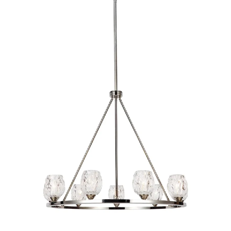 Ceiling - Mounted Chandeliers for Standard CeilingsCeiling - Mounted Chandeliers for Standard CeilingsFeiss Rubin 9 Light Polished Nickel Chandelier