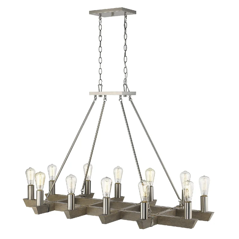 Chandeliers with Metal Frames in Black FinishChandeliers with Metal Frames in Black FinishFinnick 12-Light Satin Nickel Chandelier By Homeroots