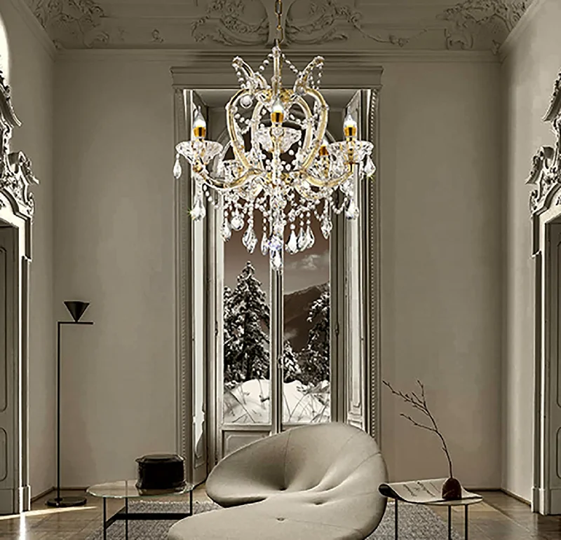 Chandeliers with Dimmable Lights for Ambiance ControlChandeliers with Dimmable Lights for Ambiance ControlFive Light Glam Gold and Faux Crystal Chandelier By Homeroots
