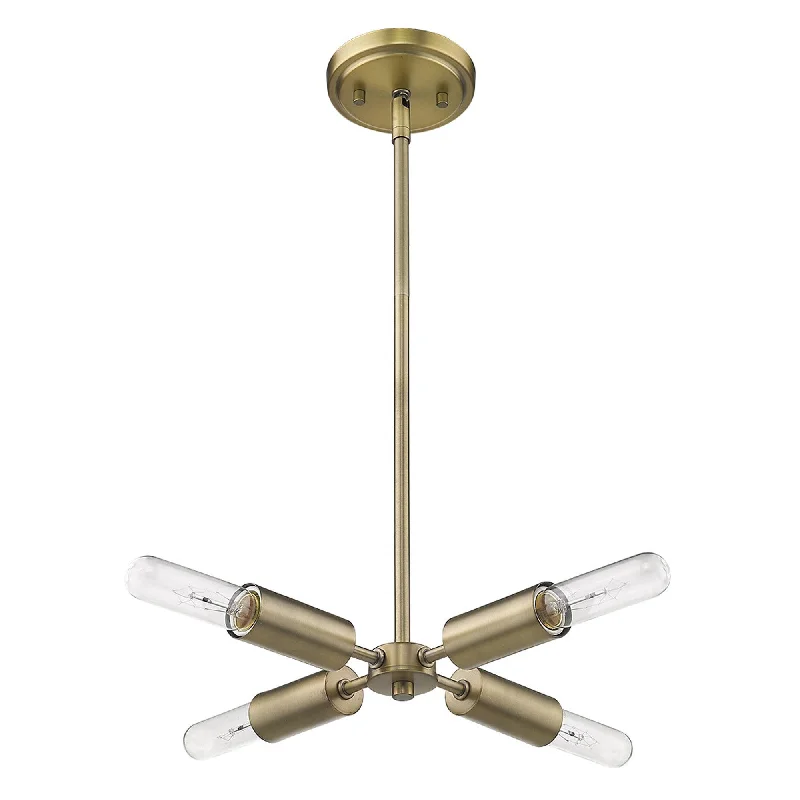 Mid - Century Modern Chandeliers for Vintage AppealMid - Century Modern Chandeliers for Vintage AppealFour Light Dull Gold Hanging Chandelier By Homeroots