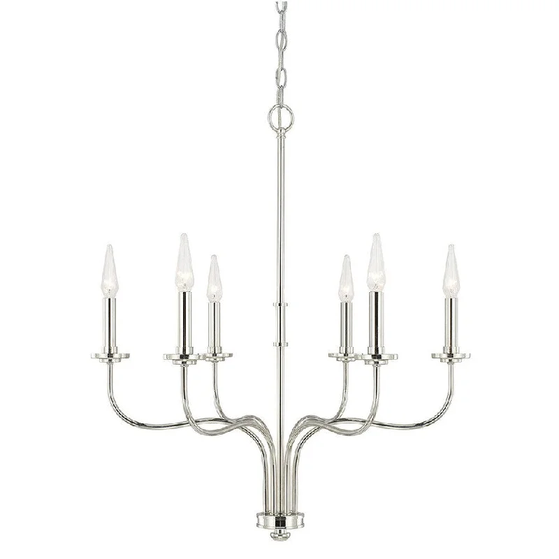 Chandeliers with Murano Glass for a High - End Artistic TouchChandeliers with Murano Glass for a High - End Artistic TouchGrayson 6-light Polished Nickel Chandelier - Polished Nickel
