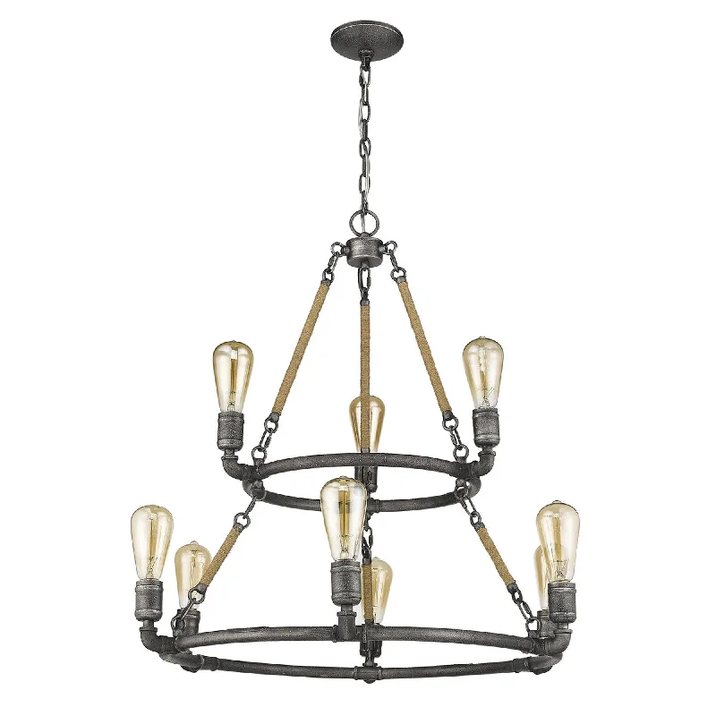 Chandeliers with Adjustable Arms for Directional LightingChandeliers with Adjustable Arms for Directional LightingGrayson 9-Light Antique Gray Chandelier By Homeroots