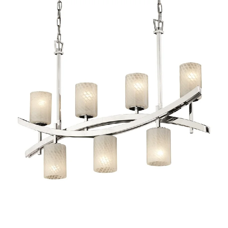 Chandeliers with Venetian Glass for a Luxurious LookChandeliers with Venetian Glass for a Luxurious LookJustice Design Fusion Archway 7-light Polished Chrome Chandelier, Weave Cylinder - Flat Rim Shade