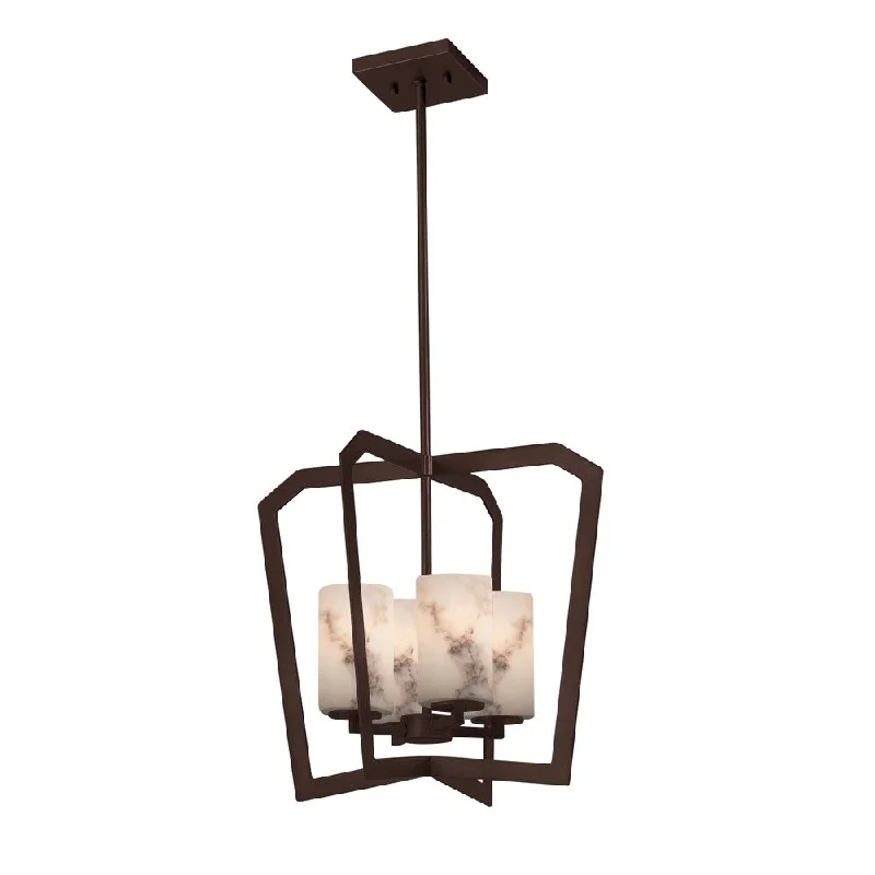 Incandescent Chandeliers for a Warm and Traditional GlowIncandescent Chandeliers for a Warm and Traditional GlowJustice Design LumenAria Aria 4-light Dark Bronze Chandelier, Faux Alabaster Cylinder - Flat Rim Shade