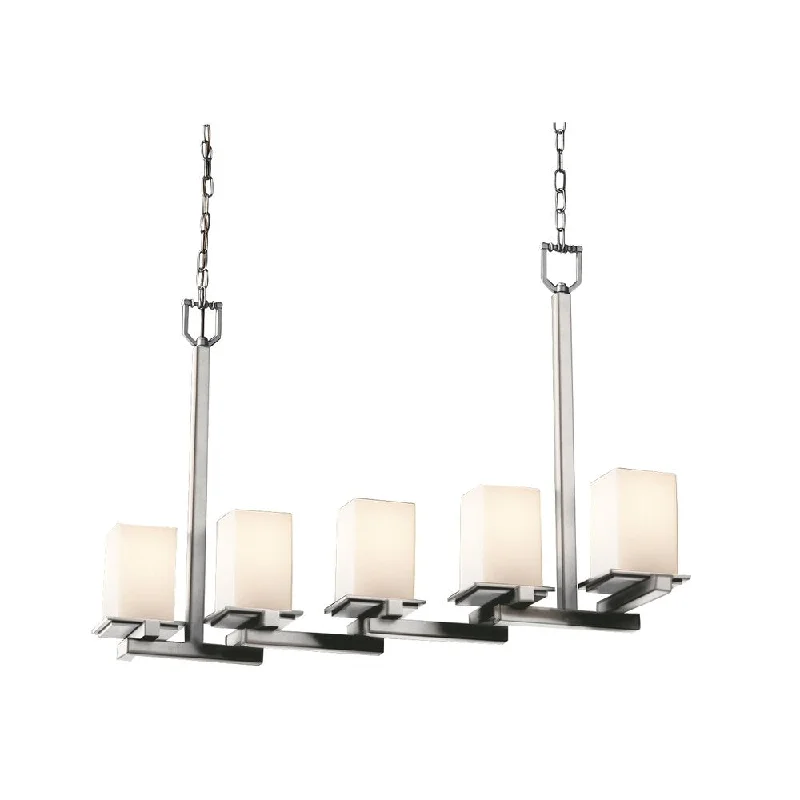 Chandeliers with Frosted Glass for a Softer Light DiffusionChandeliers with Frosted Glass for a Softer Light DiffusionJustice Design Montana 5-Light Zig-Zag Chandelier, Nickel