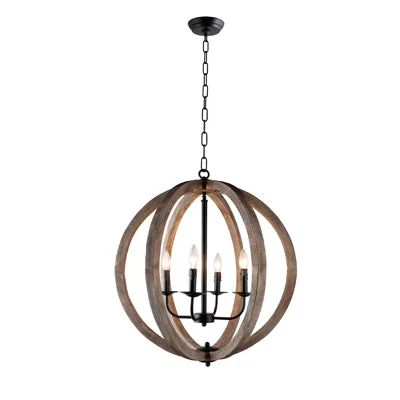 Rustic Wood Chandeliers for Country - Style HousesRustic Wood Chandeliers for Country - Style HousesLZ1174B-4