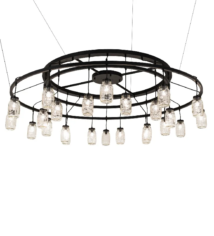 Chandeliers with Frosted Glass for a Softer Light DiffusionChandeliers with Frosted Glass for a Softer Light DiffusionMason Jar 24 Light Chandelier