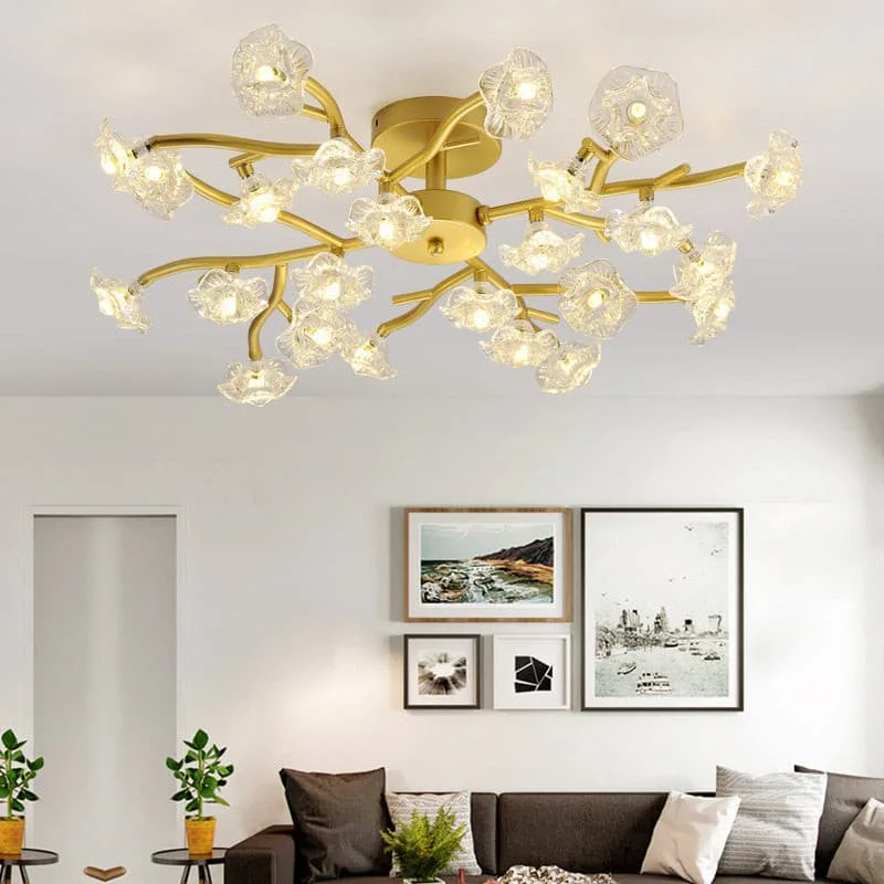 Incandescent Chandeliers for a Warm and Traditional GlowIncandescent Chandeliers for a Warm and Traditional GlowCeiling In Blooming Modern Chandelier Crystal Flower Stems LED