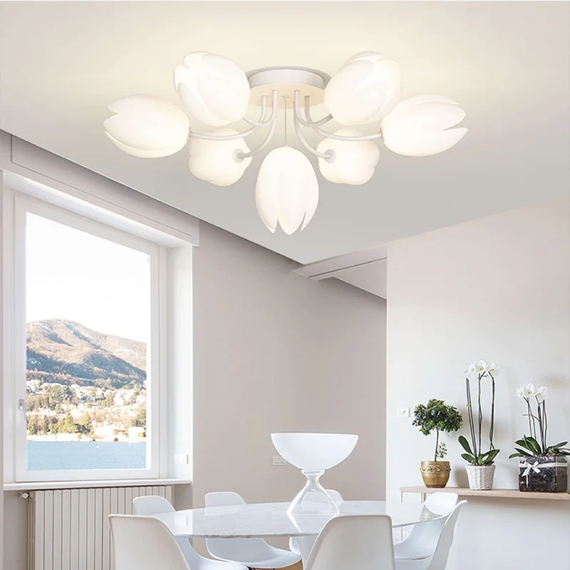 Mid - Century Modern Chandeliers for Vintage AppealMid - Century Modern Chandeliers for Vintage AppealModern Tulip 7 Lights Chandelier In White Color