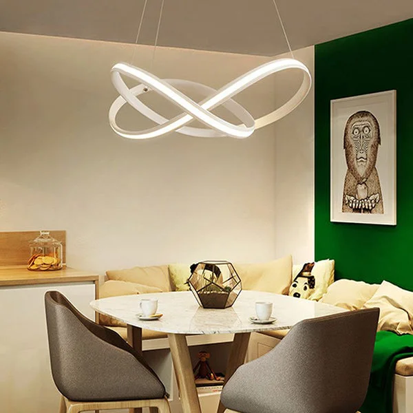 Chandeliers with Adjustable Arms for Directional LightingChandeliers with Adjustable Arms for Directional LightingCreative Modern Chandelier Dimmable Twisted Geometrical LED Strip