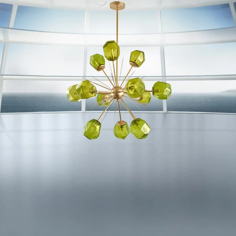 Bohemian - Style Beaded Chandeliers for Eclectic DecorBohemian - Style Beaded Chandeliers for Eclectic DecorModern Chandelier Sputnik Gold Frame Clear Green Glass