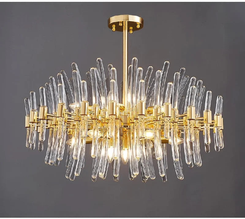 Chandeliers with Candle - Style Bulbs for a Classic AestheticChandeliers with Candle - Style Bulbs for a Classic AestheticSummer In Santorini  Modern Chandelier Semi-Flushed Crystal Pendants