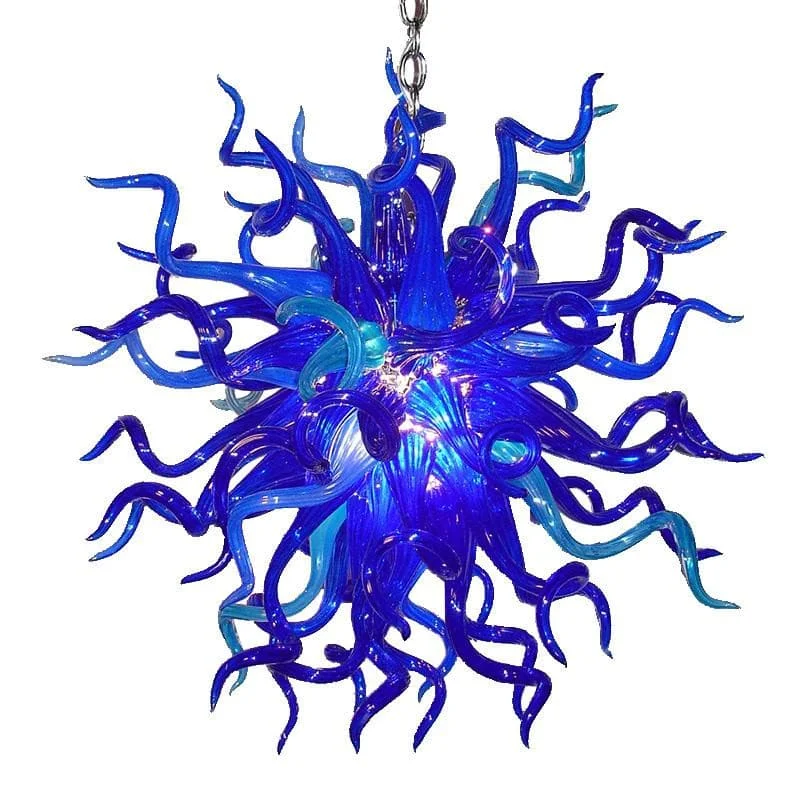 Ceiling - Mounted Chandeliers for Standard CeilingsCeiling - Mounted Chandeliers for Standard CeilingsChihuly Type Murano Blown Glass Chandelier Blue Passion