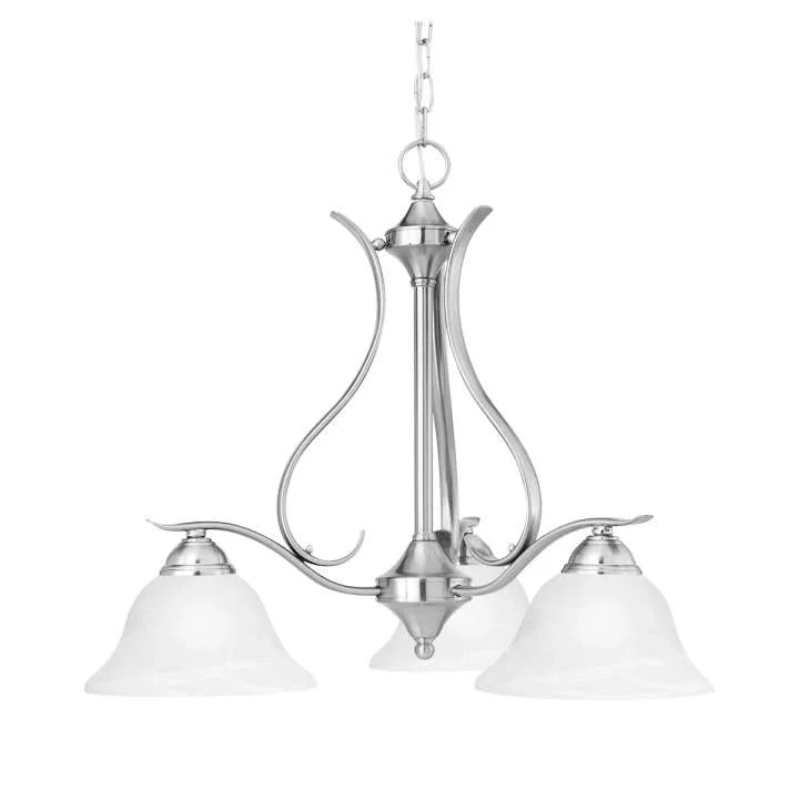 Victorian - Inspired Chandeliers with Ornate DetailsVictorian - Inspired Chandeliers with Ornate DetailsPrestige 3-Light Chandelier in Brushed Nickel