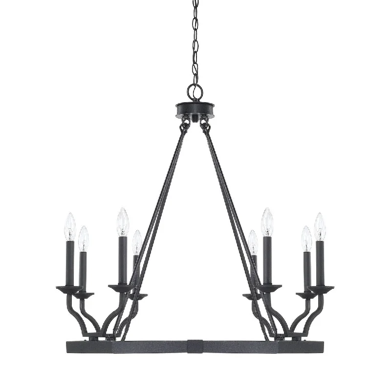 Chandeliers with Clear Crystal for a Sparkling EffectChandeliers with Clear Crystal for a Sparkling EffectRavenwood 8-light Black Iron Chandelier