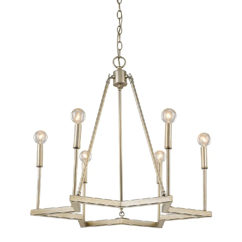Chandeliers with Candle - Style Bulbs for a Classic AestheticChandeliers with Candle - Style Bulbs for a Classic AestheticReagan 6-Light Washed Gold Chandelier By Homeroots