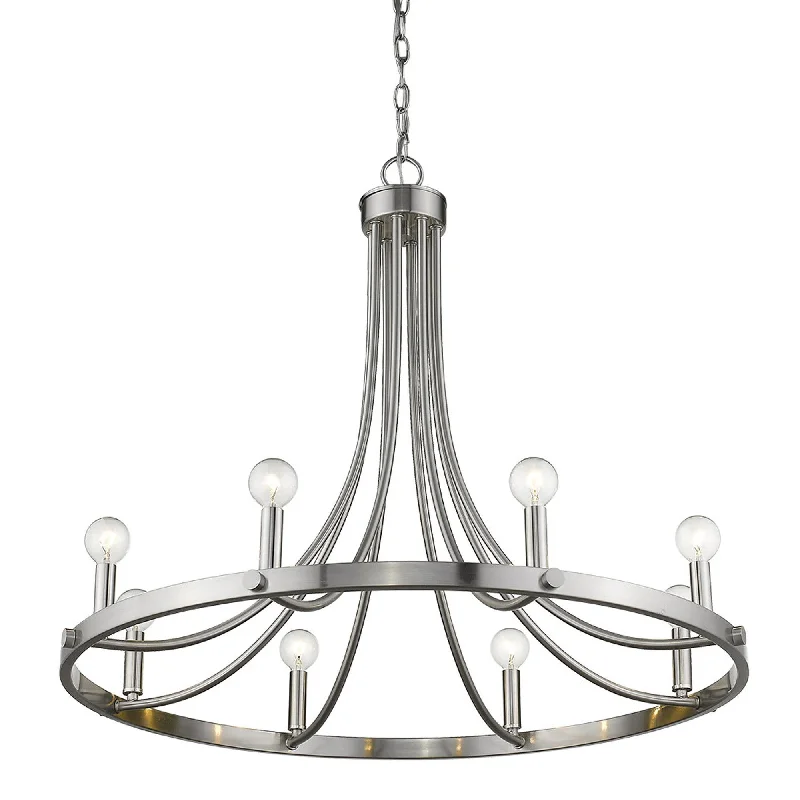 Chandeliers for Low Ceilings to Avoid OvercrowdingChandeliers for Low Ceilings to Avoid OvercrowdingSawyer 8-Light Satin Nickel Chandelier By Homeroots