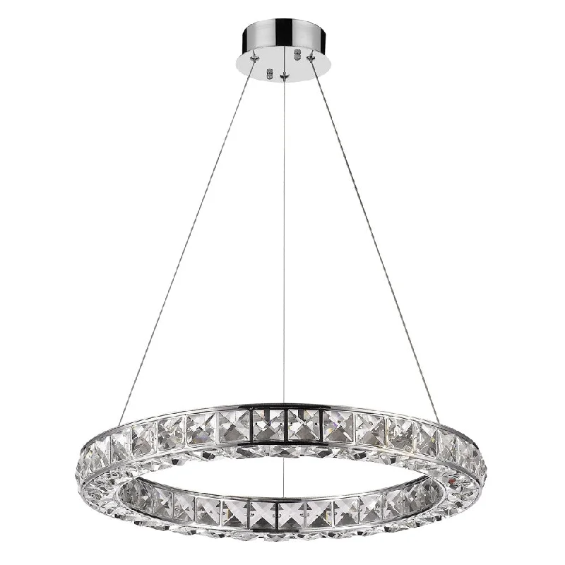 Chandeliers with Colored Glass for a Splash of ColorChandeliers with Colored Glass for a Splash of ColorSilver Faux Crystal Bling Ring LED Hanging Light By Homeroots
