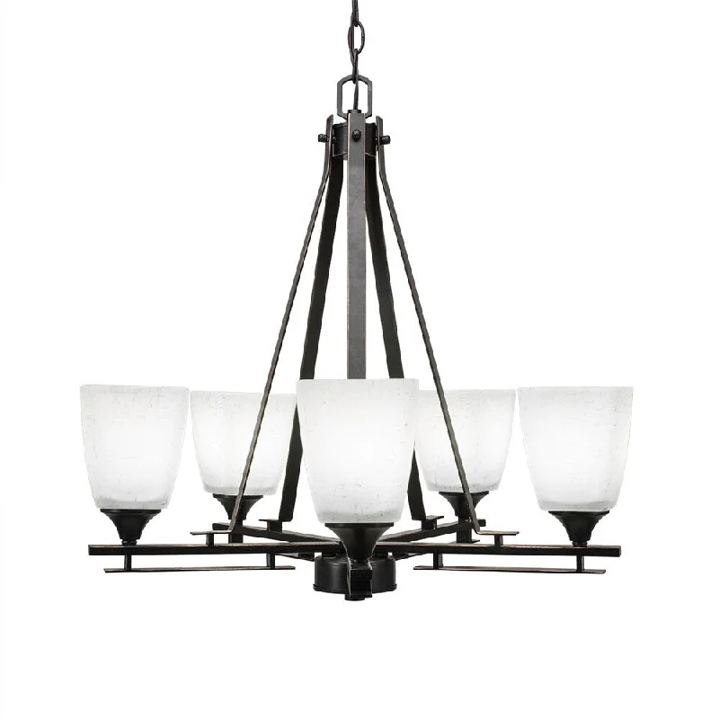 Chandeliers for High Ceilings to Fill Vertical SpaceChandeliers for High Ceilings to Fill Vertical SpaceUptowne 5 Light Chandelier Shown In Dark Granite Finish Glass Shade - Square