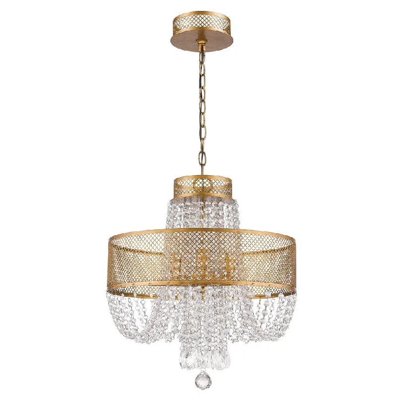 Chandeliers with Adjustable Arms for Directional LightingChandeliers with Adjustable Arms for Directional LightingViola 4-Light Antique Gold Crystal Chandelier By Homeroots