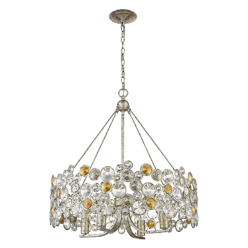 Chandeliers with Adjustable Arms for Directional LightingChandeliers with Adjustable Arms for Directional LightingVitozzi 4-Light Antique Silver Leaf Chandelier By Homeroots