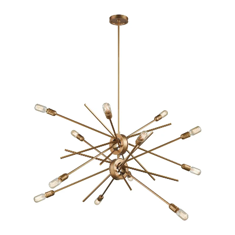 Chandeliers for Low Ceilings to Avoid OvercrowdingChandeliers for Low Ceilings to Avoid OvercrowdingXenia 12-Light Chandelier in Matte Gold ELK Lighting